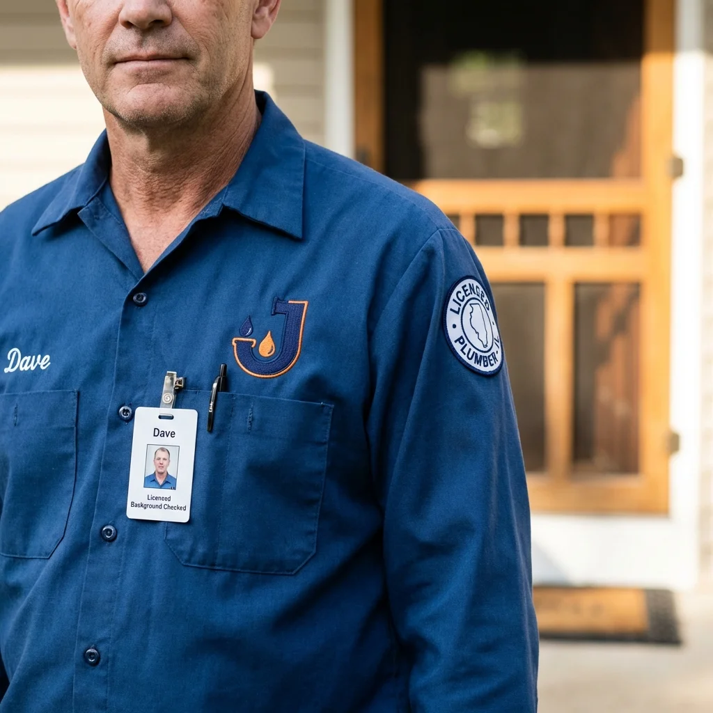 Licensed plumber showing ID badge in Clay City, KY