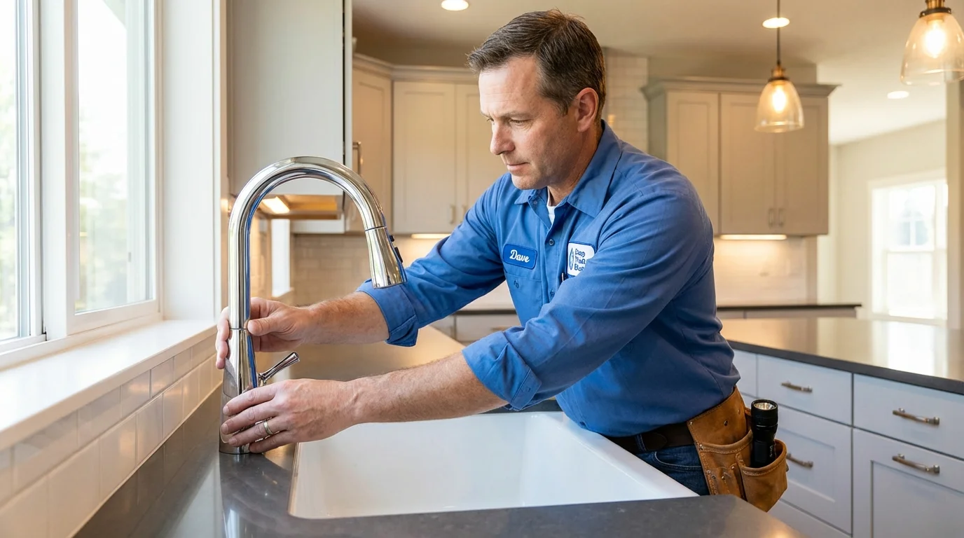 Kitchen faucet installation by Johns Plumbing LLC in Clay City